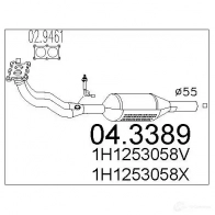 Катализатор MTS 043389 Volkswagen Golf 3 1993 – 1997 8033464062316 BG 7U3