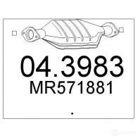 Катализатор MTS 8033464308643 043983 MK6G VC7 Mitsubishi Pajero Sport