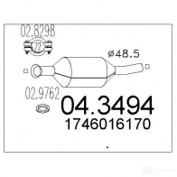 Катализатор MTS 8033464063283 043494 Toyota Corolla (E110) 8 Хэтчбек 5д 1.6 Aut. (AE111) 107 л.с. 1997 – 2000 T D7BX