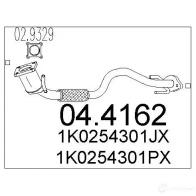 Катализатор MTS S4D VK 8033464912703 Volkswagen Golf 5 (1K1) Хэтчбек 1.4 FSI 90 л.с. 2003 – 2006 044162