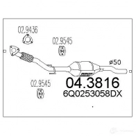 Катализатор MTS CL NK8 043816 8033464065546 Volkswagen Polo (9N) 4 Хэтчбек 1.9 TDI 101 л.с. 2001 – 2009