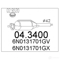 Катализатор MTS Volkswagen Golf 3 1993 – 1997 043400 J LPI4GJ 8033464062408