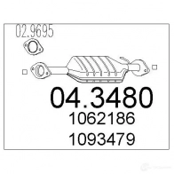 Катализатор MTS 043480 8033464063160 Z 7SCU5 Ford Mondeo 2 (GD, BAP) Хэтчбек 2.0 i 131 л.с. 1996 – 2000