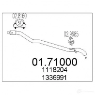 Выхлопная труба глушителя MTS 49YLD 0V 0171000 8033464039844 Ford Focus 1 Хэтчбек 1.8 Turbo DI / TDDi 90 л.с. 1998 – 2004
