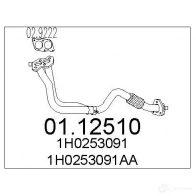 Выхлопная труба глушителя MTS 0112510 Volkswagen Golf 3 (1H1) Хэтчбек 1.4 55 л.с. 1991 – 1997 70SU 9K 8033464003210