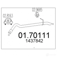 Выхлопная труба глушителя MTS 0170111 L3 FCQAK Ford Transit Connect 1 (C170) 2002 – 2020 8033464155353
