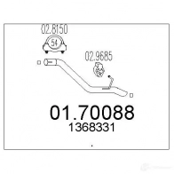 Выхлопная труба глушителя MTS 0170088 8033464897772 Z 25XK Ford Focus 2 Седан 1.4 80 л.с. 2005 – 2012