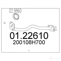 Выхлопная труба глушителя MTS 8033464451875 0122610 Nissan X-Trail (T30) 1 Кроссовер 2.0 140 л.с. 2001 – 2013 B88YA Z9