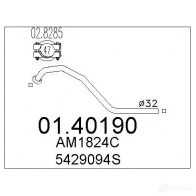 Выхлопная труба глушителя MTS 1695514 URG UG 8033464013134 0140190