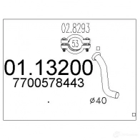 Выхлопная труба глушителя MTS 1694429 8033464003821 S1 ORTSX 0113200