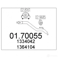 Выхлопная труба глушителя MTS 8033464448998 0170055 Ford Focus 2 Седан 1.8 TDCi 115 л.с. 2005 – 2012 Y U9OA