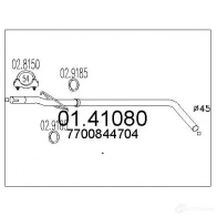 Выхлопная труба глушителя MTS 0141080 8033464013936 Renault Megane (BA) 1 Хэтчбек 1.9 D Eco (BA0A. BA0U. BA0R) 64 л.с. 1996 – 2003 OXCYU WB