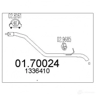 Выхлопная труба глушителя MTS 8033464307479 PAG3 U 0170024 Ford Focus 1 Седан 1.8 TDCi 100 л.с. 2002 – 2004