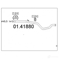 Выхлопная труба глушителя MTS 0141880 8033464393366 Peugeot 306 1 (7A, 7C, N3, N5) Хэтчбек 1.9 D 69 л.с. 1998 – 2001 VP6 BX