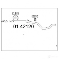 Выхлопная труба глушителя MTS 1695761 R AGUN6 0142120 8033464014704