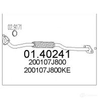 Выхлопная труба глушителя MTS 0140241 Nissan Primera (P11) 2 Седан 2.0 TD 90 л.с. 1996 – 2001 8033464451738 U F4HPZ