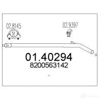 Выхлопная труба глушителя MTS OI 46CO 0140294 Renault Modus (FJP0) 1 Хэтчбек 1.5 dCi (JP02) 103 л.с. 2007 – 2024 8033464898984