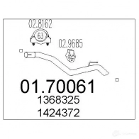 Выхлопная труба глушителя MTS 8033464449056 0170061 23N SVV Ford Focus 2 Универсал 2.0 TDCi 136 л.с. 2004 – 2012