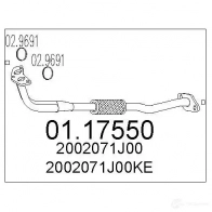 Выхлопная труба глушителя MTS 0117550 2B T53V Nissan Primera 8033464007829