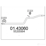 Выхлопная труба глушителя MTS 0143060 WGT E1 Fiat Doblo (119, 223) 1 Минивэн 1.9 D Multijet 120 л.с. 2005 – 2025 8033464458515