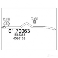 Выхлопная труба глушителя MTS 8033464449391 0170063 FZ QVES Ford Transit 6 (FD) Автобус 2.0 DI (FE. FF. FG) 100 л.с. 2000 – 2006