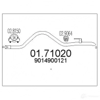 Выхлопная труба глушителя MTS 0171020 8033464039868 Mercedes Sprinter (901, 902) 1 Кабина с шасси 2.3 208 D 79 л.с. 1995 – 2000 VGM LEV2