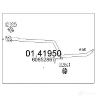 Выхлопная труба глушителя MTS 1695747 0141950 8033464014544 MNY TR