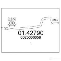 Выхлопная труба глушителя MTS 8033464015374 0142790 Renault Espace 2 (JS63) 1991 – 1996 Z2 IB8MZ