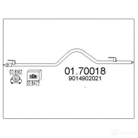 Выхлопная труба глушителя MTS 0170018 Mercedes Sprinter (903) 1 Фургон 2.3 314 143 л.с. 1995 – 2006 8033464038892 3O 733I