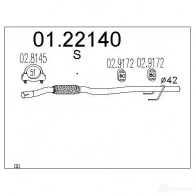 Выхлопная труба глушителя MTS Opel Meriva (A) 1 Минивэн 8033464011802 XD2 15YA 0122140