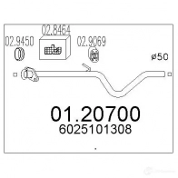 Выхлопная труба глушителя MTS 8033464010416 Renault Espace (JS63) 2 Минивэн 2.1 TD (J63E) 90 л.с. 1994 – 1996 0120700 PKZZ 3E