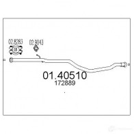 Выхлопная труба глушителя MTS 8033464013417 0140510 OY T2UP Peugeot 405 2 (4E, 4B) 1992 – 1999