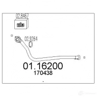 Выхлопная труба глушителя MTS 0116200 8033464006709 5 SB86 Peugeot 405 2 (4B) Седан 1.9 D 64 л.с. 1992 – 1995