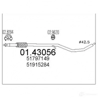 Выхлопная труба глушителя MTS 8033464458317 PKPCSH D Ford KA 2 (CCU, RU8) Хэтчбек 1.2 69 л.с. 2008 – 2025 0143056