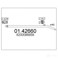 Выхлопная труба глушителя MTS 8033464015244 0142660 Renault Clio (BB, CB) 2 Хэтчбек 1.5 dCi 57 л.с. 2001 – 2006 A5 2FHG