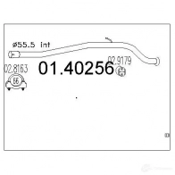 Выхлопная труба глушителя MTS 8033464455545 Peugeot 406 1 (8B) Седан 1.9 TD 90 л.с. 1996 – 2004 GWUJJS N 0140256