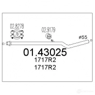 Выхлопная труба глушителя MTS QA NB8 Fiat Ulysse (179) 2 Минивэн 2.2 JTD 128 л.с. 2002 – 2006 8033464434960 0143025