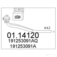 Выхлопная труба глушителя MTS Seat Toledo 8033464004682 0114120 X 74I1
