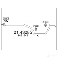 Выхлопная труба глушителя MTS 8033464967758 DQ39 S9T Ford Mondeo 4 (CA2, BA7) Седан 1.8 TDCi 125 л.с. 2007 – 2015 0143085