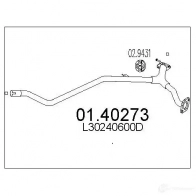 Выхлопная труба глушителя MTS 10 DLMCL Mazda 6 (GY) 1 Универсал 2.3 166 л.с. 2002 – 2008 8033464898120 0140273