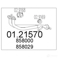 Выхлопная труба глушителя MTS 0121570 JG8S 34 Opel Astra (F) 1 Универсал 1.6 Si (F08. C05) 101 л.с. 1992 – 1994 8033464011246