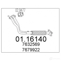 Выхлопная труба глушителя MTS Fiat Tempra (159) 2 Седан 1.6 i.e. (159.AS. 159.AT) 75 л.с. 1992 – 1996 O AGBY2B 0116140 8033464006648