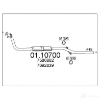 Выхлопная труба глушителя MTS 1694219 CB 8MBHM 0110700 8033464001506