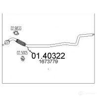 Выхлопная труба глушителя MTS Ford Fiesta 6 (CB1, CCN) Хэтчбек 1.2 5 60 л.с. 2008 – 2024 DF0L AC 0140322 8033464972202