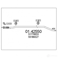 Выхлопная труба глушителя MTS Fiat Punto (188) 2 Хэтчбек 1.3 JTD 16V 70 л.с. 2003 – 2012 0142550 8033464015138 4 XD0H08