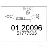 Выхлопная труба глушителя MTS FD B1I Fiat Panda (169) 2 2003 – 2012 0120096 8033464914134