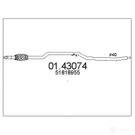 Выхлопная труба глушителя MTS Fiat Panda (169) 2 2003 – 2012 8033464156305 X UOC5E 0143074