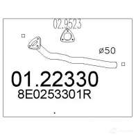 Выхлопная труба глушителя MTS 8033464433949 0122330 R4J EXI Audi A4 (B6) 2 Седан 1.9 Tdi 101 л.с. 2001 – 2004