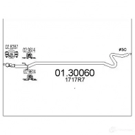 Выхлопная труба глушителя MTS 8033464012120 Citroen C3 1 (FC, PF1) Хэтчбек 1.4 16V HDi 90 л.с. 2002 – 2025 Z026I MW 0130060