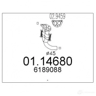 Выхлопная труба глушителя MTS Ford Fiesta 4 (DX, JA, JB) Хэтчбек 1.8 D 60 л.с. 1995 – 2000 IOJ HKZ 8033464005238 0114680